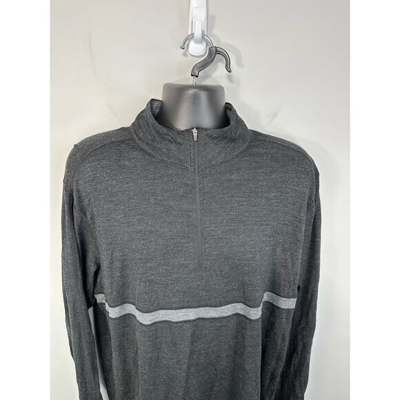 Ibex Zque Certified Merino Wool 1/4 Zip Pullover Black Grey Size 2XL Base Layer - Picture 7 of 9